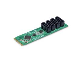 STARTECH 4-PORT M.2 TO SATA ADAPTER CARD, M.2 PCIE 3.0 TO SATA HDD/SSD EXPANSION CARD, ASM1064 CHIPSET, M.2 NVME TO 4X HDD/SSD FOR WINDOWS/MACOS/LINUX