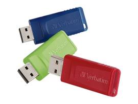 USB2.0FLASH DRV4G STR N GO COLOR 3PK