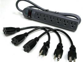 C2G 6-OUTLET SURGE (3) 1FT OUTLET SAVER KT