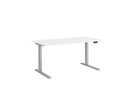 EFLOAT GO 2.0 ELECTRIC HEIGHT ADJUSTABLE TABLE, SILVER, EXPANDABLE FRAME (48IN-72IN) WITH 30IN X 60IN WHITE LAMINATED TOP