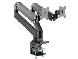 MONOPRICE WORKSTREAM BY MONOPRICE HEAVY-DUTY DUAL-MONITOR FULL-MOTION ADJUSTABLE GAS-SPRING DESK MOUNT FOR 15-34IN MONITORS