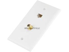 MONOPRICE CAT5E / F-TYPE WALL PLATE (CAT5E + F-TYP