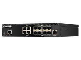 QNAP HALF-RACKMOUNT SWITCH QSW-M3212R-8S4T-US, LAYER 2 12 PORT MANAGED SWITCH, 4 PORT OF 10GBE NBASE-T (10G/5G/2.5G/1G/100M) 8 PORT 10GBE SFP+ 10G/1G