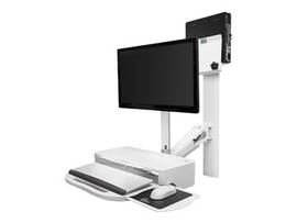 AMICO AHM FALCON IT STATION, WHITE WITH DUAL SURFACE KEYBOARD, 60N SPRING FOR MON
