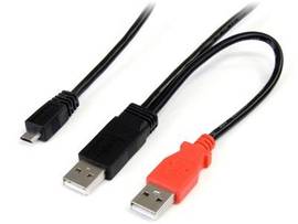 1 FT USB Y CABLE FOR EXTERNAL HARD DRIVE