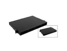 SIEMON FIBER, ENCLOSURE, LIGHTVERSE CORE, RACK MOUNT, 1U, FIXED ACCESS, 4 OPENINGS, BLACK