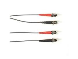 OS2 9-Micron Single-Mode Fiber Optic Patch Cable - OFNR PVC, ST-ST, Gray, 5-m (1