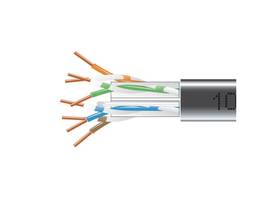 CAT6 550-MHz Solid Ethernet Bulk Cable - Unshielded (UTP), CMP Plenum, Black, 10