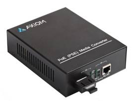 AXIOM 1GBS POE+ RJ45 TO 1000BASE-LX FIBER MEDIA CONVERTER -SMF, LC, 20KM, 1310NM