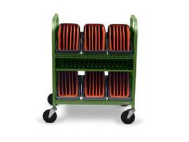 BRETFORD CUBE TRANSPORT CART 30X W/ CADDIES, GRA