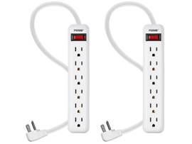 MONOPRICE 6 OUTLET POWER STRIPS WITH 3FT CORD_ WHI