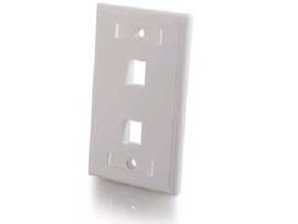 C2G 2-PORT KEYSTONE WALLPLATE WHT