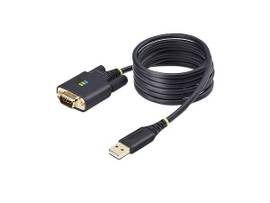 STARTECH 6.6FT (2M) USB TO NULL MODEM SERIAL ADAPTER CABLE, COM RETENTION, FTDI, USB-A TO DB9 RS232, INTERCHANGEABLE DB9 SCREWS/NUTS