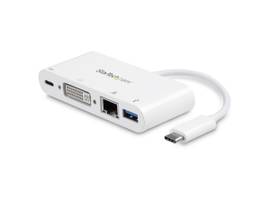 USB-C multiport adapter w/ DVI-Digital video 1920x1200 / 1080p (single link)/GbE