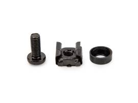 ROCSTOR PREMIUM M5 RACK CAGE NUTS - 50 PACK BLACK - M5 NUTS 20 SETS OF CABINET MOUNTING SCREWS AND CAGE NUTS M5 STANDARD CAGE NUTS & SCREWS -