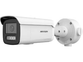 HIKVISION 8MP SMART HYBRID LIGHT FIXED BULLET, DARKFIGHTER S, ACUSENSE, 2.8MM, 130DB WDR, HEOP, POE/12VDC, BUILT-IN MICROPHONE.