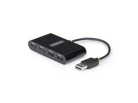 STARTECH 4-PORT USB 2.0 HUB, USB BUS POWERED, SMALL TRAVEL MINI USB HUB, MULTI-PORT USB 2.0 SPLITTER, PORTABLE USB HUB, 480MBPS, OVERCURRENT