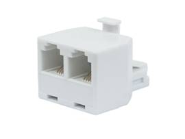 MONOPRICE 6P4C T ADAPTER_1X MALE TO 2X FEMALE_WHIT