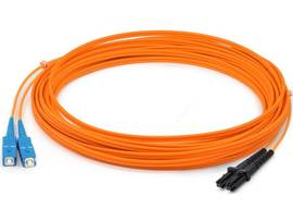 This is a 1m MT-RJ (male) to SC (male) orange duplex riser-rated fiber patch cab