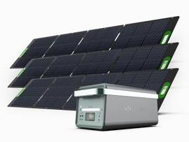 4000W Solid State Portable Power Station + 3x200 Watt Solar Panel