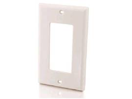 C2G SINGLE GANG DECORA WALLPLATE WHT