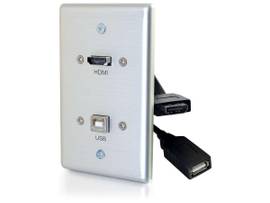 C2G SINGLE GANG USB AND HDMI WALL PLATE AL