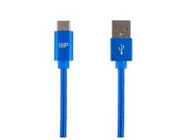 MONOPRICE PALETTE SERIES USB 2.0 TYPE-C TO TYPE-A CHARGE AND SYNC NYLON-BRAID CABLE_ 1.5FT_ BLUE