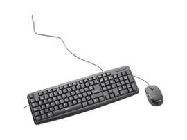 SLIM CORDED USB KEYBOARD AND MOUSE BLK