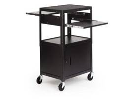 BRETFORD ADJ. CART W/ SHELF, POWER STRIP, GRA