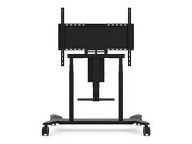 VIEWSONIC VB-STND-008 - MOTORIZED HEIGHT ADJUSTABLE MOBILE CART WITH 90-DEGREE TILT AND SMOOTH MOTORIZED LIFT, STORAGE TRAY, BLACK.