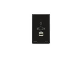 KRAMER WXA-H1/US(B) PASS VE PASS THROUGH WALL PLATE 15 PIN HD 3.5MM AUDIO HDMI BLK FRAME