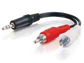 C2G 12FT 3.5MM STEREO M TO (2) RCA MALE