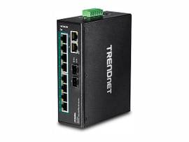 TRENDNET 10-PORT HARDENED INDUSTRIAL GIGABIT POE+ DIN-RAIL SWITCH