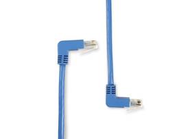 3FT BL CAT5e 100MHz Angled Patch Cable UTP CM PVC Down-Up