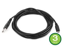 MONOPRICE USB TYPE-A TO MICRO TYPE-B 2.0 CABLE - 5-PIN 28/28AWG BLACK 10FT_ 3-PACK