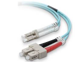 BELKIN FIBER,LC/SC,15M,LO MMD,AQUA,10GB,50/125