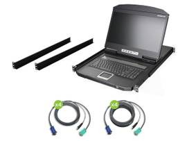 IOGEAR WIDESCRN LCD 8 PRT KVM W/CBLS
