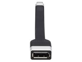 USB C to DisplayPort Adapter Cable Flat 4K 60Hz M/F Black 5in