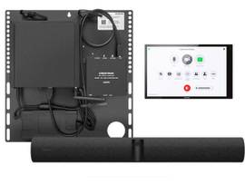 CRESTRON FLEX SMALL ROOM CONFERENCE SYSTEM WITH JABRA PANACAST 50 VIDEO BAR AND WALL MOUNTED CONTROL INTERFACE FOR ZOOM ROOMS SOFTWARE