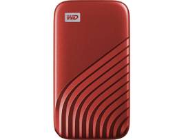 WD 1TB MY PASSPORT SSD PORTABLE EXTERNAL SOLID STATE DRIVE, RED