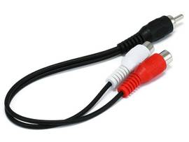 MONOPRICE 6IN RCA PLUG TO 2 RCA JACK CABLE_ BLACK