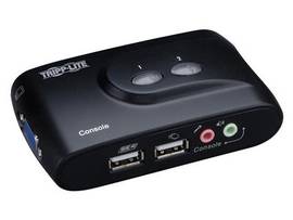 TRIPP LITE 2-PORT CMPCT USB KVM SWTCH W/ AUDIO&CBLS