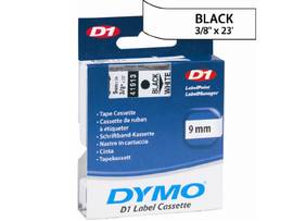 NEWELL-DYMO D1 TAPE CART 3/8 X 23 BLK ON WHT