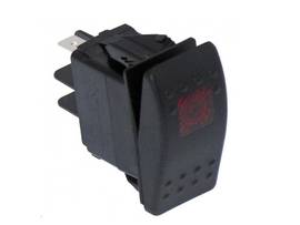 SW, RCKR, SPST, 20AMP, 12V, BLK,W-LT,LED
