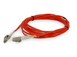 This is a 3m LC (male) to LC (male) orange duplex riser-rated fiber patch cable.