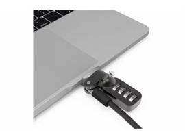 COMPULOCKS LEDGE LOCK ADAPTOR FOR MACBOOK PRO 13  M1 & M2 WITH COMBINATION CABLE LOCK SILVE