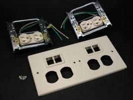 LEGRAND-WIREMOLD 4-GANG W/TWO DUPLEX INSTA