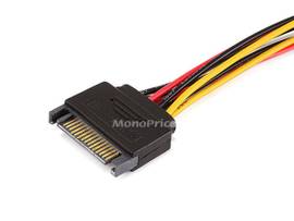 MONOPRICE 12INCH SATA 15PIN MALE TO 4PIN MOLEX AND