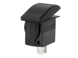 GAMBER SWITCH, ROCKER, MOMENTARY ON/OFF, SPST, 2 CONTACTS, BLACK