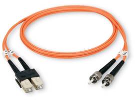 OM1 62.5/125 Multimode Fiber Optic Patch Cable - OFNR PVC, SC, Orange, 3-m (9.8-